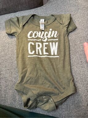 Bella Canvas Olive Green Baby Tee with White Script